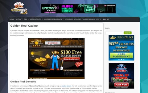 Golden Reef Casino - No deposit bonus Blog