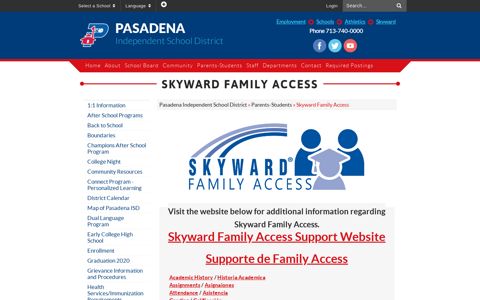 Skyward Family Access - Pasadena ISD