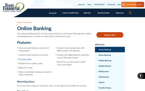 Online Banking | First Financial Federal Credit Union