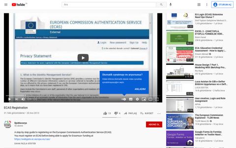 ECAS Registration - YouTube
