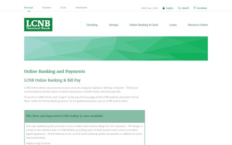 Electronic Banking | LCNB National Bank