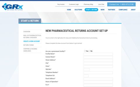 Pharmaceutical Returns Account Set Up - Guaranteed Returns