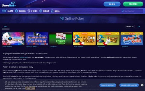 Play online Poker for free | GameTwist Casino