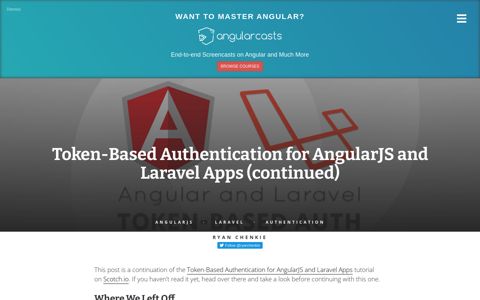 Token-Based Authentication for AngularJS and Laravel Apps