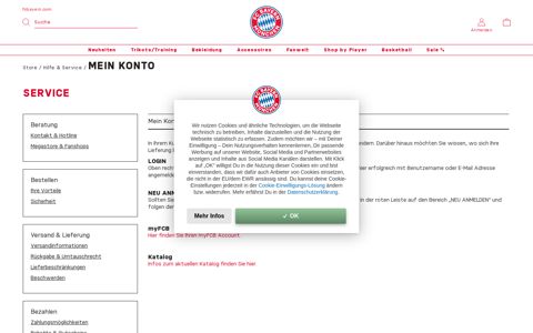 Mein Konto: myFCB Login | Offizieller Fanshop des FC Bayern