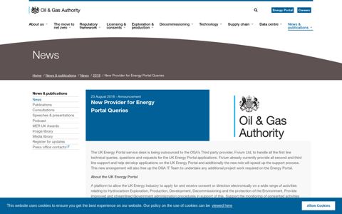 New Provider for Energy Portal Queries ... - Oil and Gas Authority