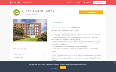 iQ The Brickworks, York - 0 Reviews by Students