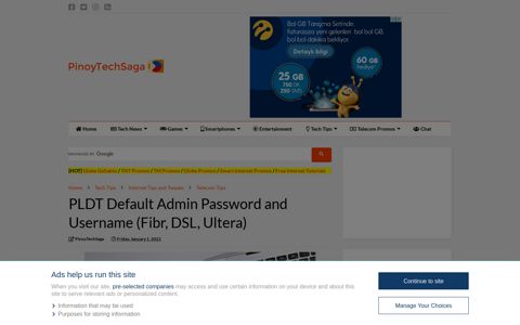 PLDT Default Admin Password and Username (Fibr, DSL ...