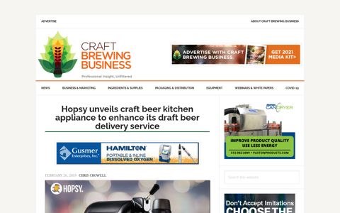 Hopsy unveils craft beer kitchen appliance to enhance its draft ...