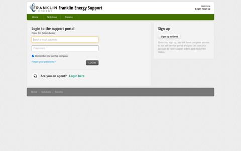 Login - Franklin Energy Support