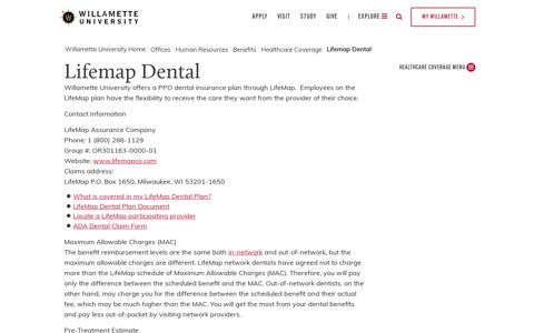 Lifemap Dental - Willamette University