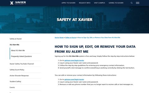 How to Sign Up, Edit, or Remove Your Data from XU Alert Me ...