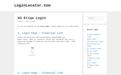 W3 Etiqa Login - LoginLocator.Com