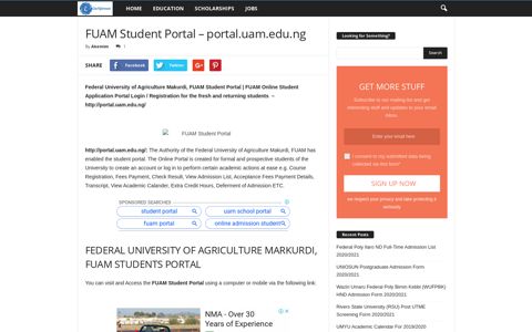FUAM Student Portal – portal.uam.edu.ng - Eduinformant