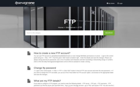 FTP - our Support Portal - Servage.net