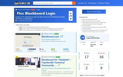 Ftcc Blackboard Login - Logins-DB