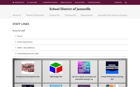 Staff Links - School District of Janesville