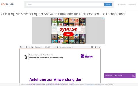Anleitung zur Anwendung der Software InfoMentor für ...