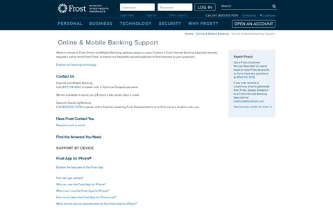 Frost Online & Mobile Banking Support | Frost - Frost Bank