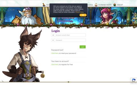 Login - Fiesta Online - Gamigo