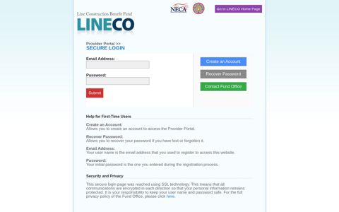 Provider Login | LINECo