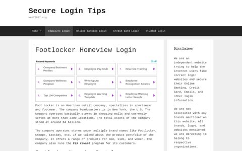 Footlocker Homeview Login - Secure Login Tips