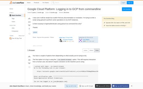 Google Cloud Platform: Logging in to GCP from commandline ...
