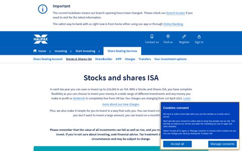 Stocks and Shares ISA | Investing | Halifax