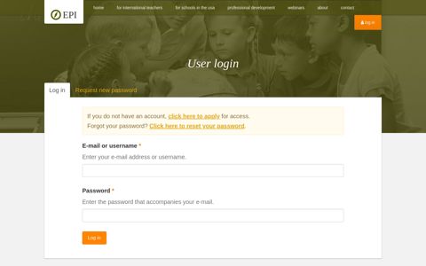 User login - Educational Partners International