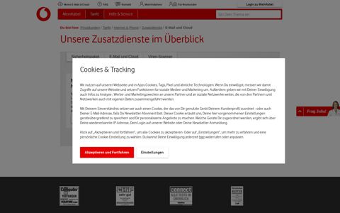E-Mail und Cloud - Vodafone Kabel Deutschland Kundenportal