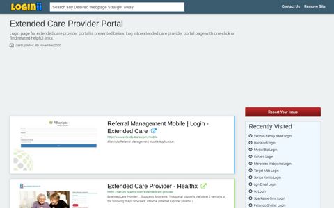 Extended Care Provider Portal - Loginii.com