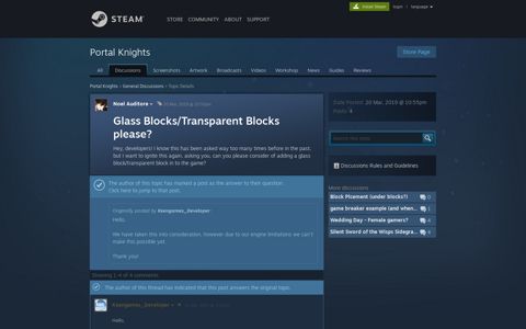Glass Blocks/Transparent Blocks please? :: Portal Knights ...