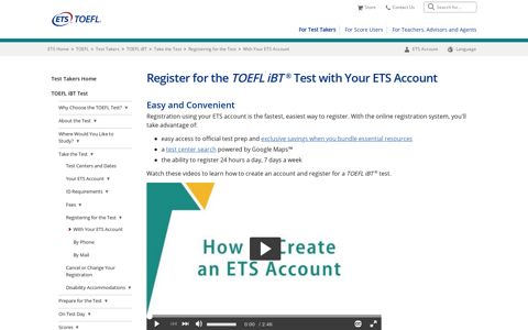 Register for the TOEFL iBT Test With Your ETS Account (For ...