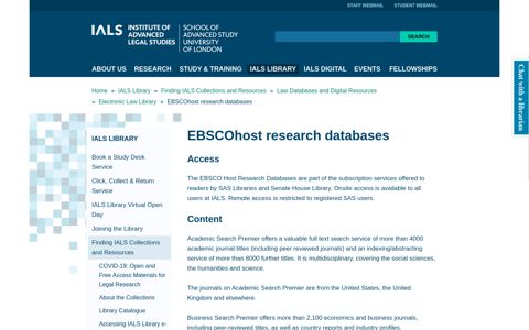 EBSCOhost research databases | IALS