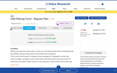IDBI Midcap Fund - Regular Plan | Regular plan | Mutual Fund ...