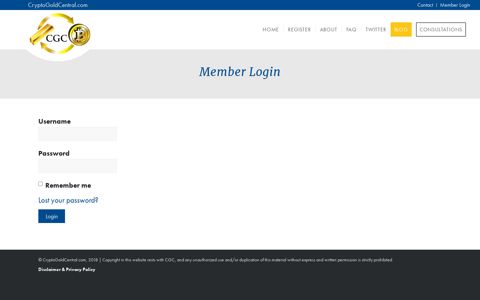 Member Login – CryptoGoldCentral