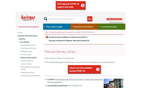 Marcus Garvey Library | Haringey Council