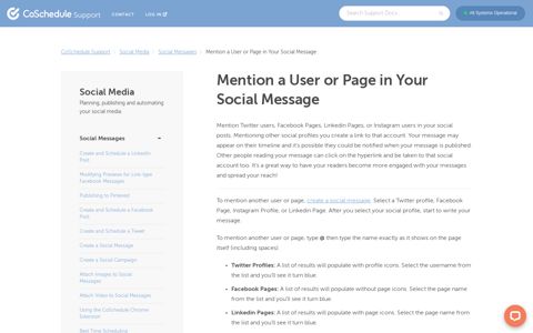 Mention a User or Page in Your Social Message - CoSchedule