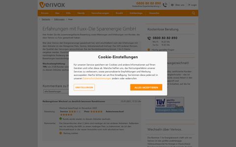 Erfahrungen mit Fuxx-Die Sparenergie GmbH - Verivox