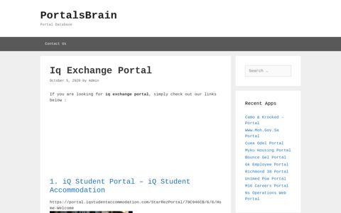 Iq Exchange - Iq Student Portal - Iq Student Accommodation