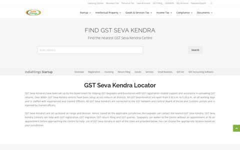GST Seva Kendra Locator - Contact, Phone, Email and Address