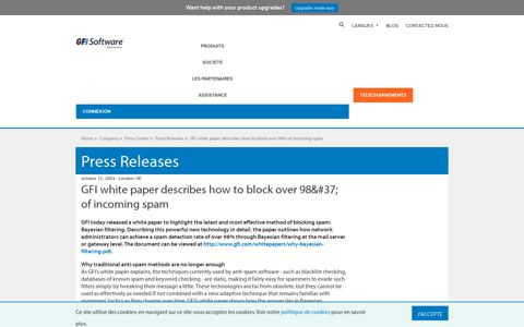 GFI white paper describes how to block over 98% of incoming ...