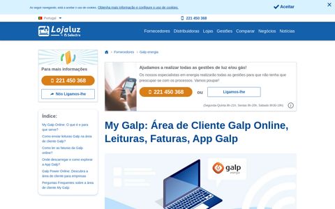 My Galp Online: Área Cliente Galp, Login, Registo, Leituras