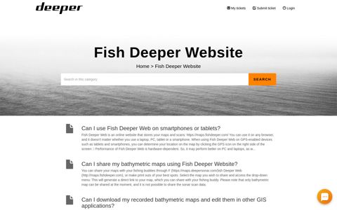 Fish Deeper Website - Deeper Support