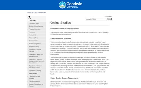 Goodwin University - Online Studies