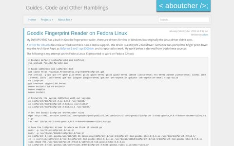 Goodix Fingerprint Reader on Fedora Linux - < aboutcher />;