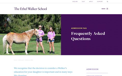 Admission FAQ - Ethel Walker School