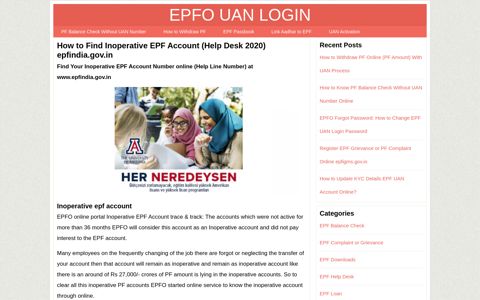 How to Find Inoperative EPF Account Help Desk 2020 at ...