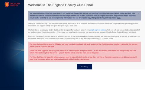 England Hockey Club Portal
