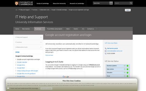 Google account registration and login — IT Help and Support